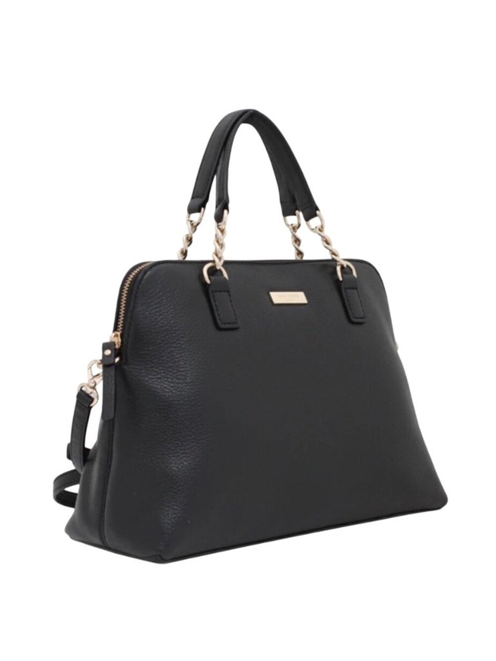 Kate Spade Town Road Small Rachelle Black Leather Dr bag Satchel w/ Chain Strap
